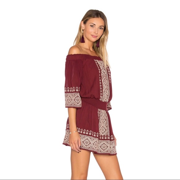 TULAROSA REVOLVE OFF-THE-SHOULDER EMBROIDERED MINI DRESS - Picture 5 of 9